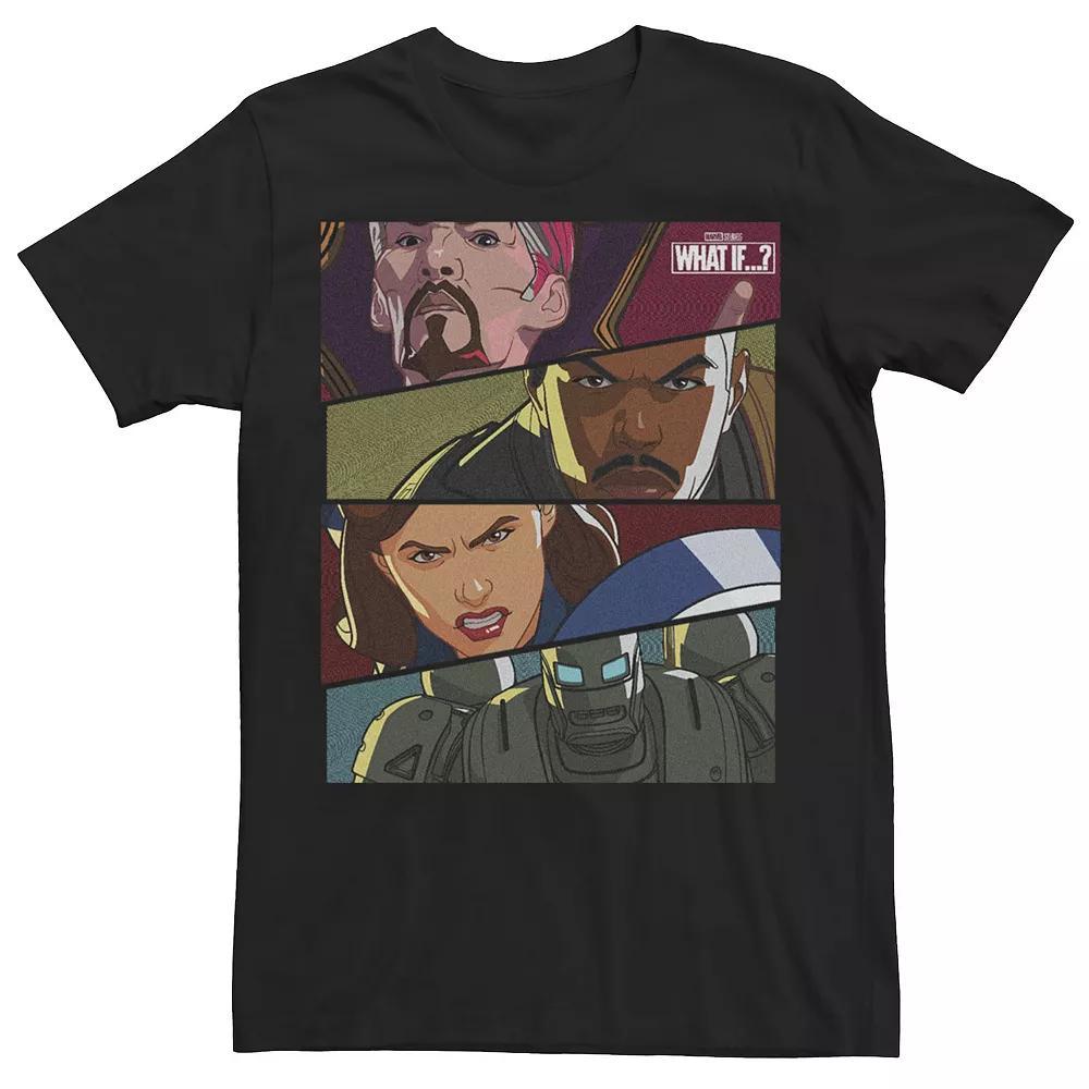 Men's Marvel What If Hero Cartoon Panels Tee, Size: Large, Black Product Image