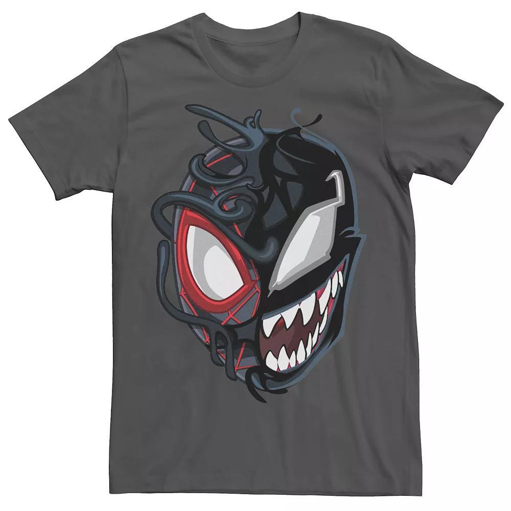 Men's Marvel Spider-Man Venom Miles Split Face Tee, Size: Small, Grey Product Image