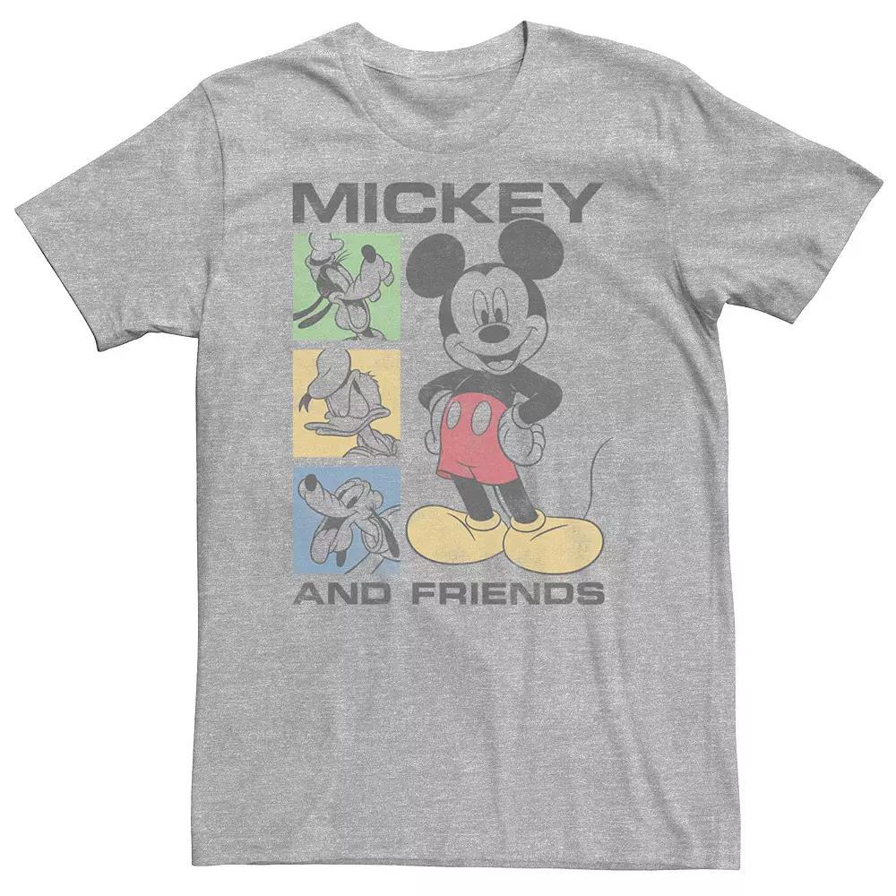Big & Tall Disney Mickey Box Seats Tee, Men's, Size: 3XL Tall, Athletic Grey Product Image