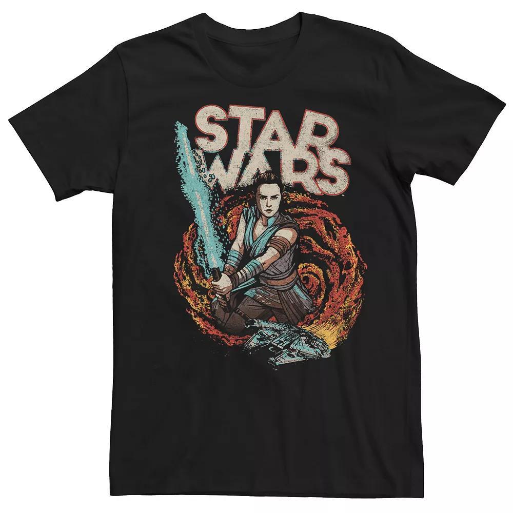 Men's Star Wars The Rise of Skywalker Rey Retro Swirl Graphic Tee, Size: Small, Grey Heather Product Image
