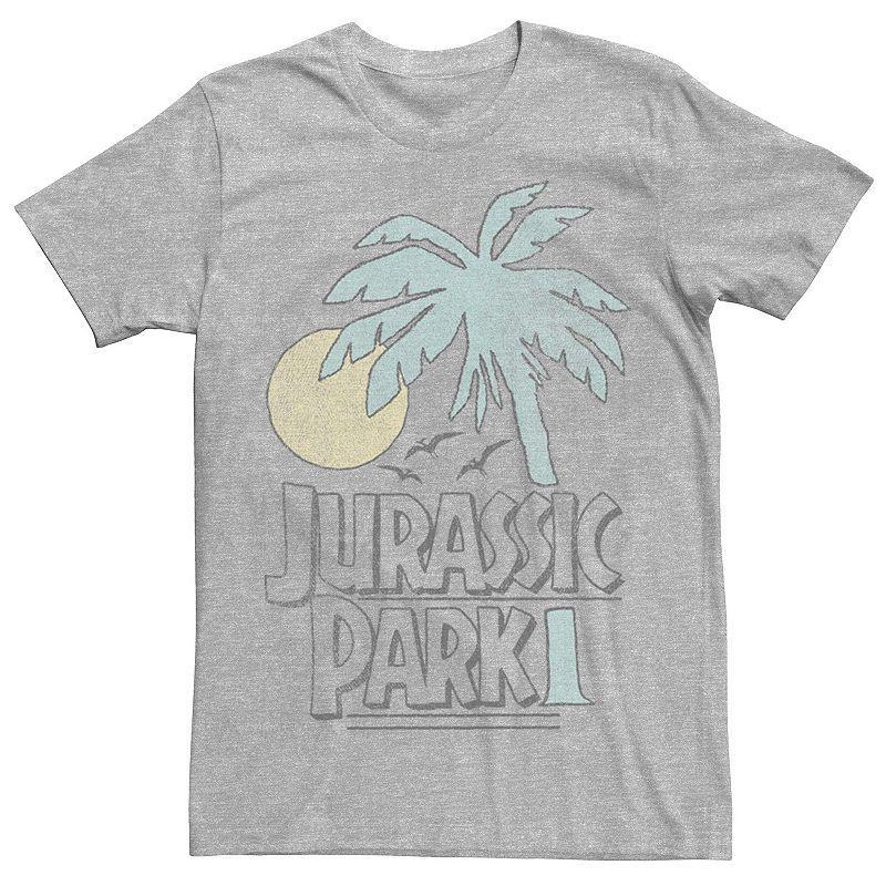 Men's Jurassic Park Palm Tree Sunset Logo Tee, Size: Large, Blue Product Image