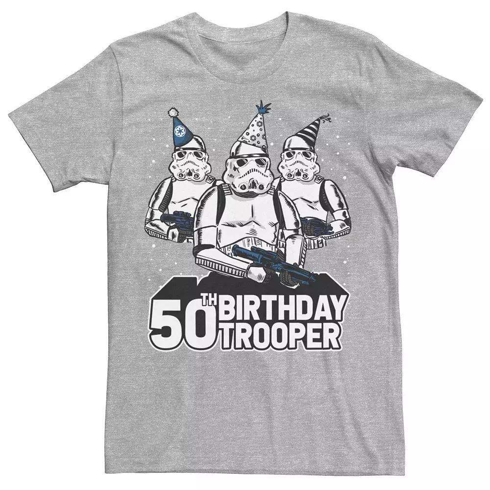 Men's Star Wars "Birthday Trooper" 50th Birthday Graphic Tee, Size: XL, Athletic Grey Product Image