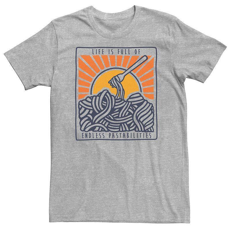 Big & Tall "Life Is Full Of Endless Pastabilities" Tee, Men's, Size: 3XL, Athletic Grey Product Image