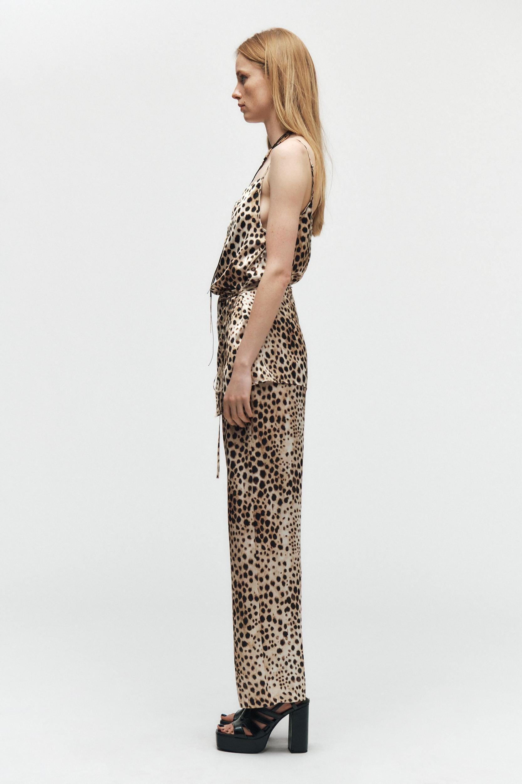 ANIMAL PRINT PAJAMA PANTS ZW COLLECTION Product Image