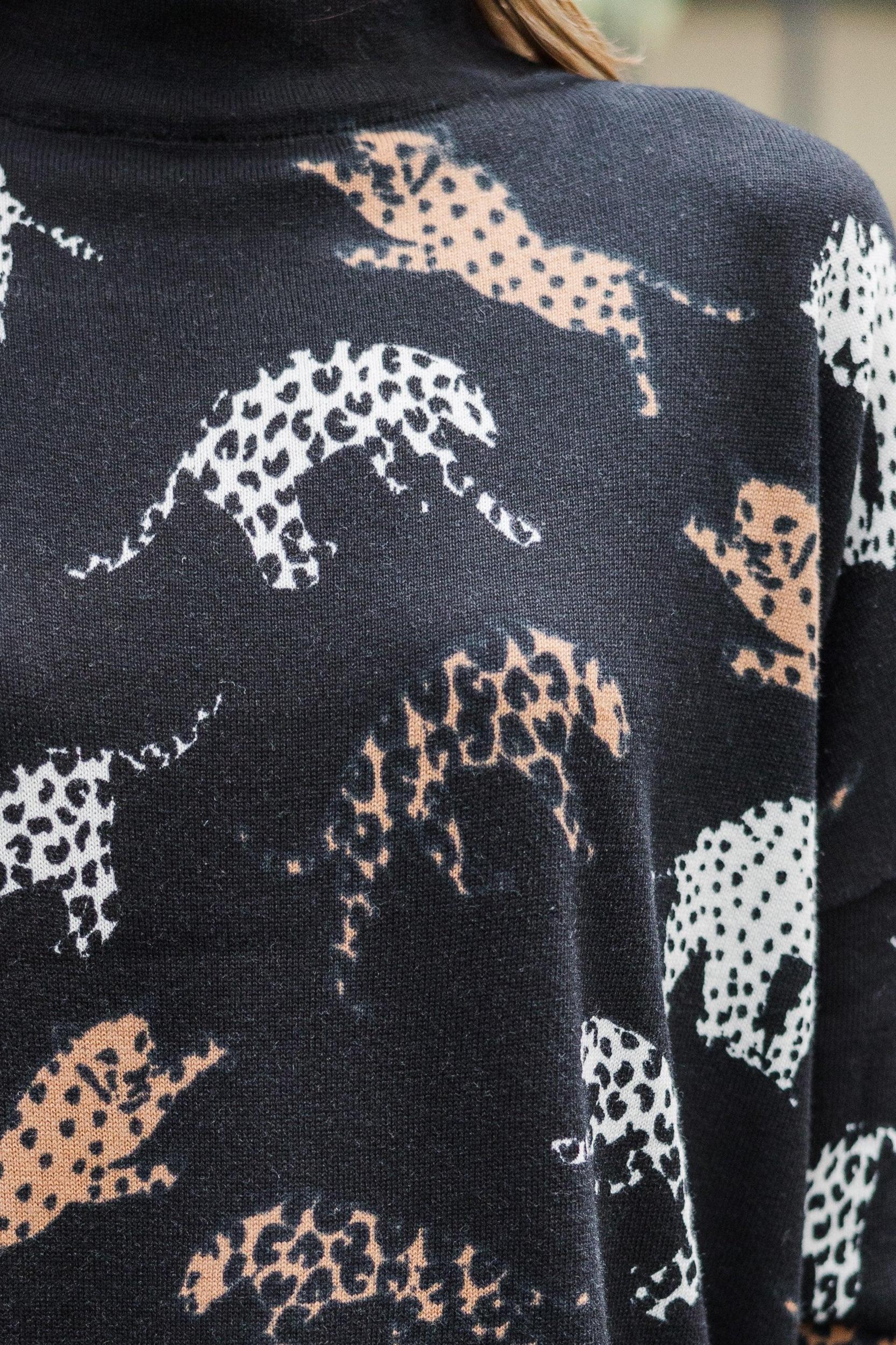 Fate: Dreaming About You Black Leopard Sweater Female Product Image