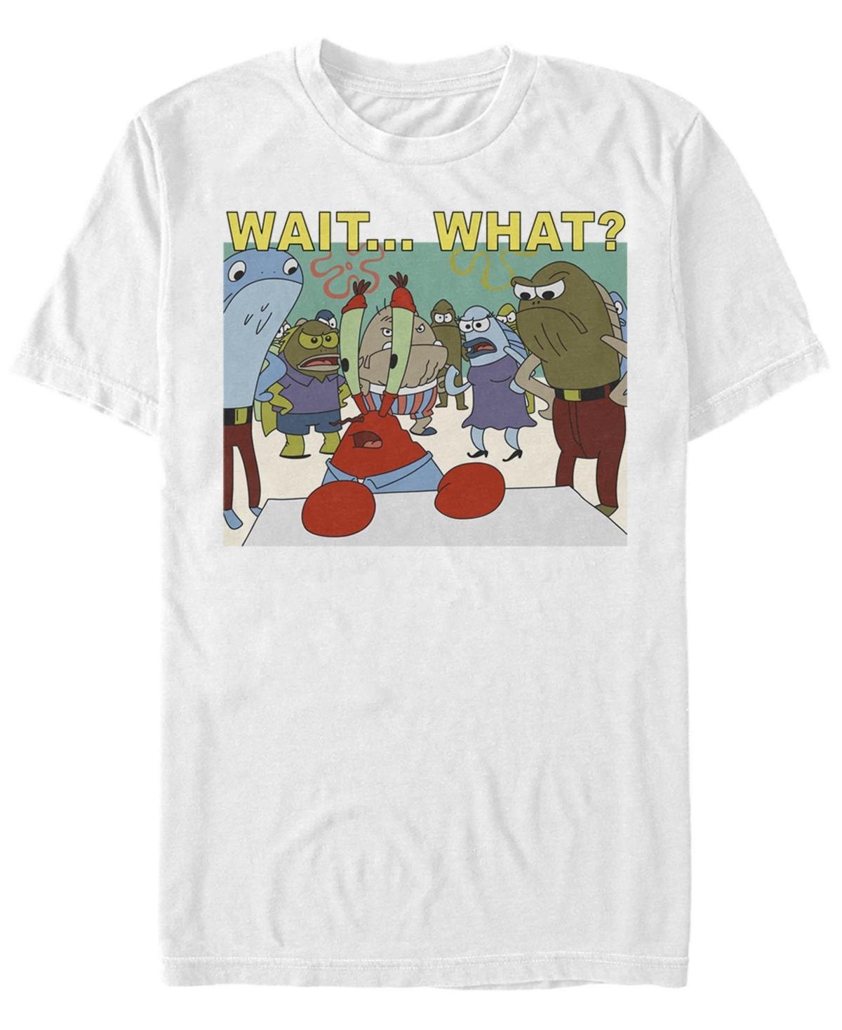 Men's SpongeBob SquarePants Mr. Krabs Wait What Tee, Size: Medium, White Product Image