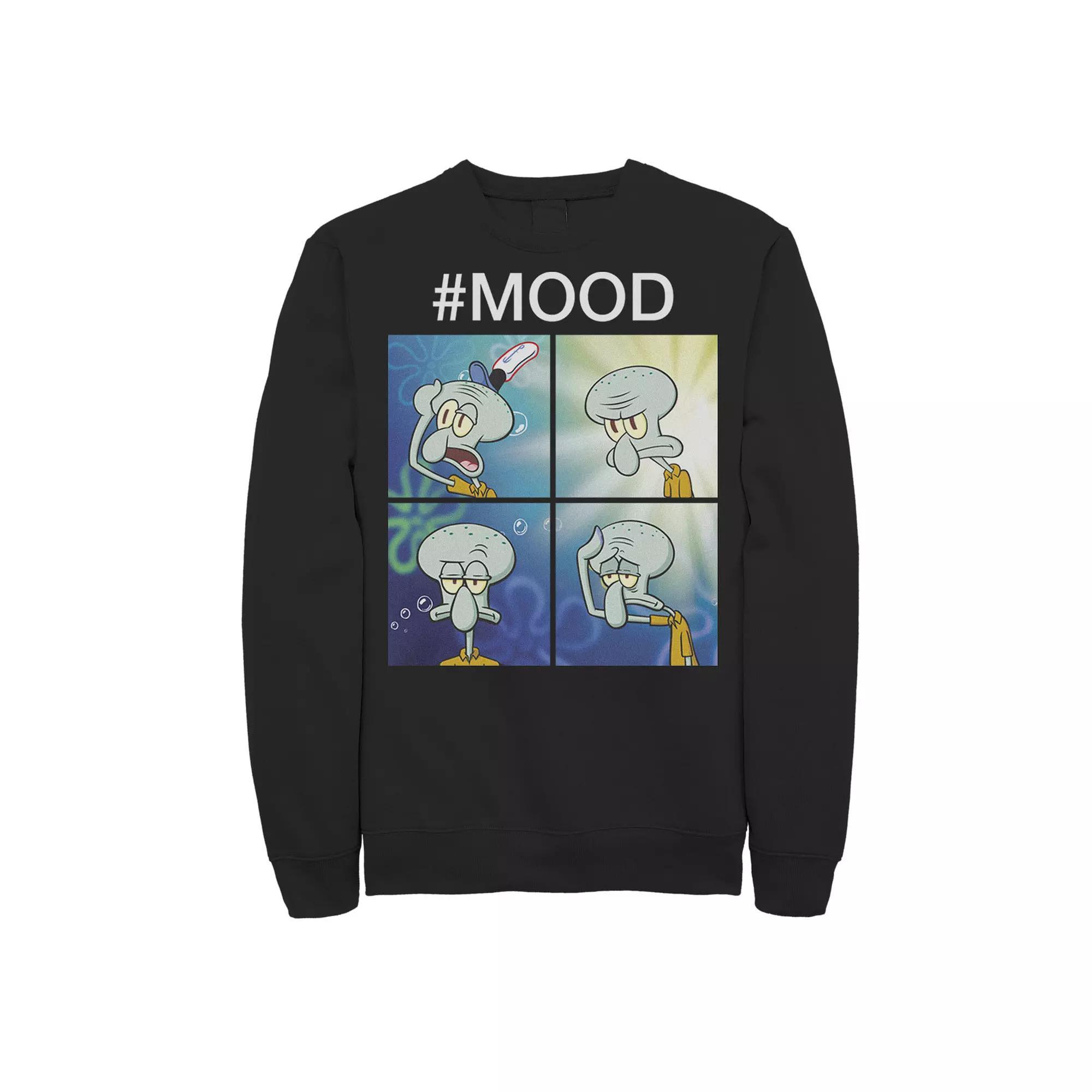 Men's Spongebob Squarepants Squidward Mood Meme Sweatshirt, Size: XXL, Black Product Image