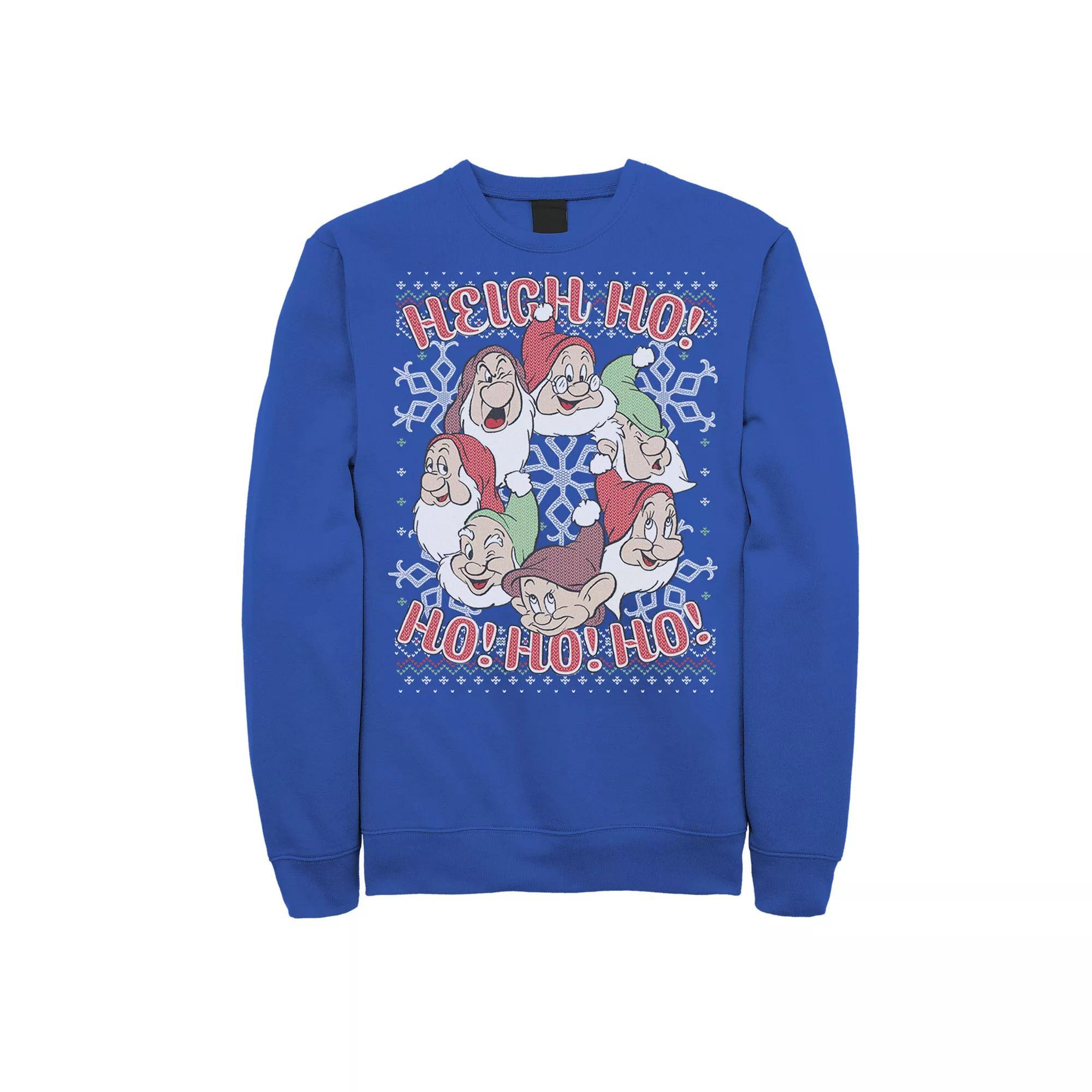 Disney's Snow White and the Seven Dwarfs Men's All Dwarfs Ugly Christmas Sweater Fleece, Size: XXL, Royal Product Image
