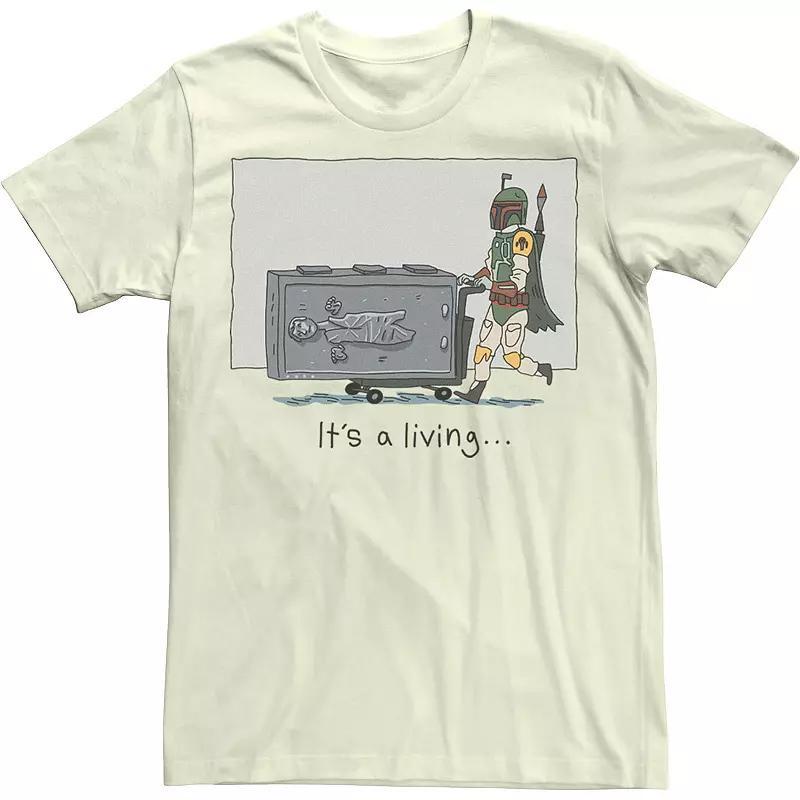 Men's Star Wars Boba Fett It's A Living Doodle Tee, Size: Medium, Natural Product Image
