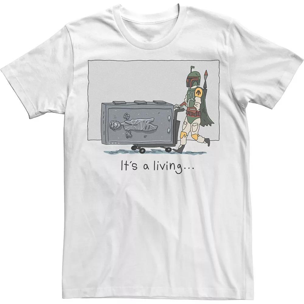 Men's Star Wars Boba Fett It's A Living Doodle Tee, Size: Medium, Natural Product Image