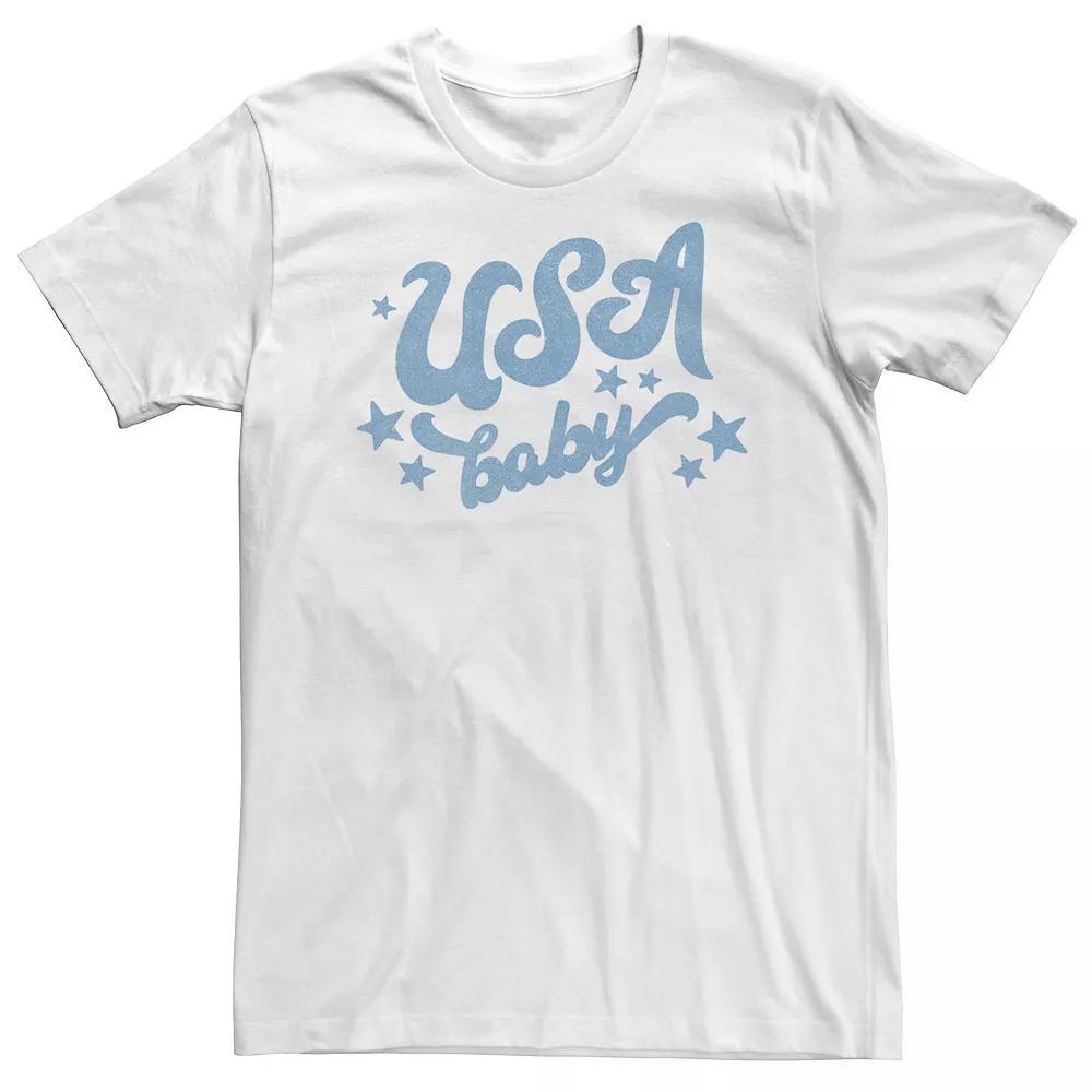 Big & Tall Americana USA Baby Blue Stars Tee, Men's, Size: 4XL, White Product Image
