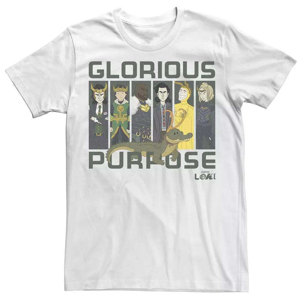 Men's Marvel Loki Variants Glorious Purpose Panels Tee, Boy's, Size: XS, White Product Image