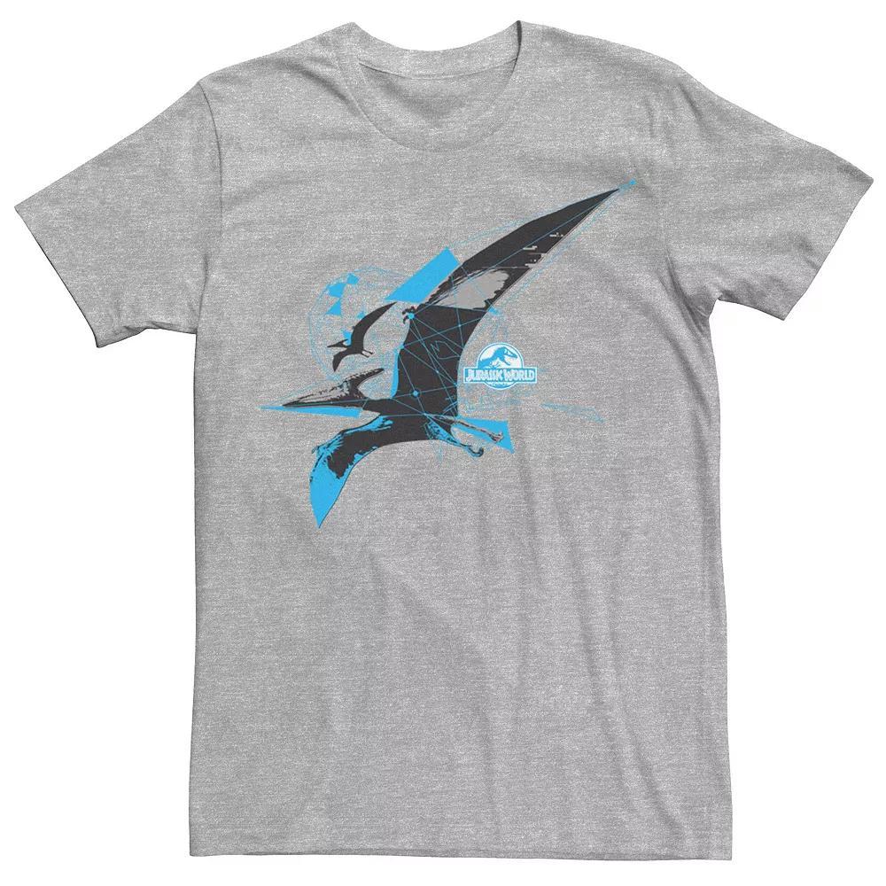 Men's Jurassic World Pterodactyl Geometric Poly Graphic Tee, Size: 3XL, Athletic Grey Product Image