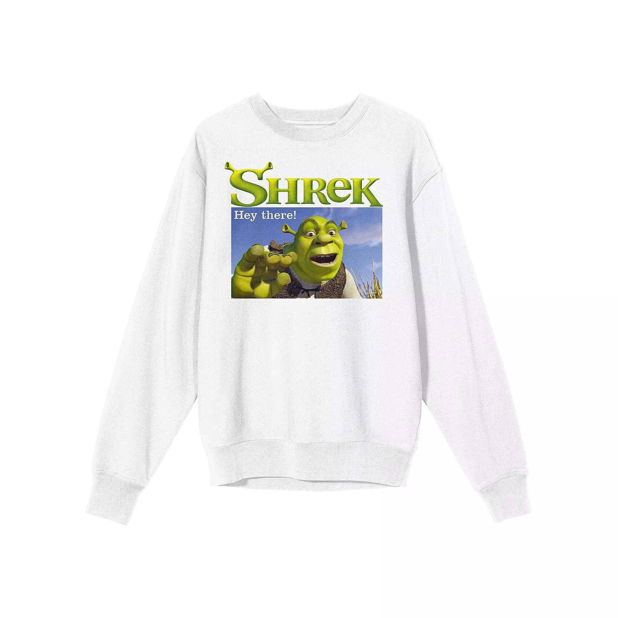 Men's Shrek Hey There Long Sleeve, Size: XL, White Product Image