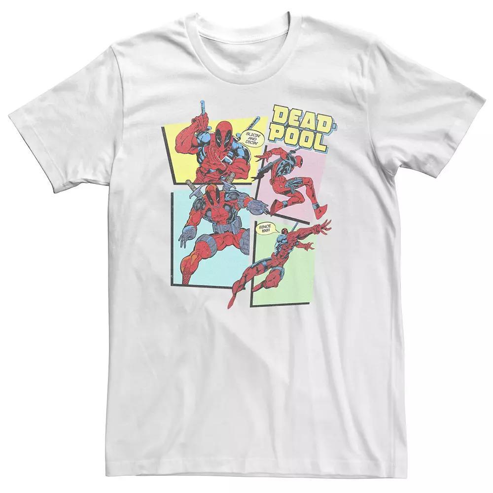 Big & Tall Deadpool Comic Style Action Portrait Panels Tee, Men's, Size: 3XL, White Product Image