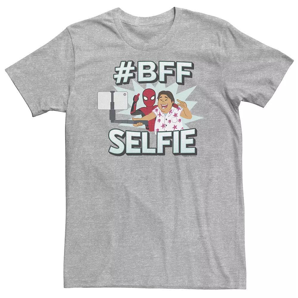 Big & Tall Marvel Spider-Man Far From Home BFF Selfie Graphic Tee, Men's, Size: 4XL, Athletic Grey Product Image