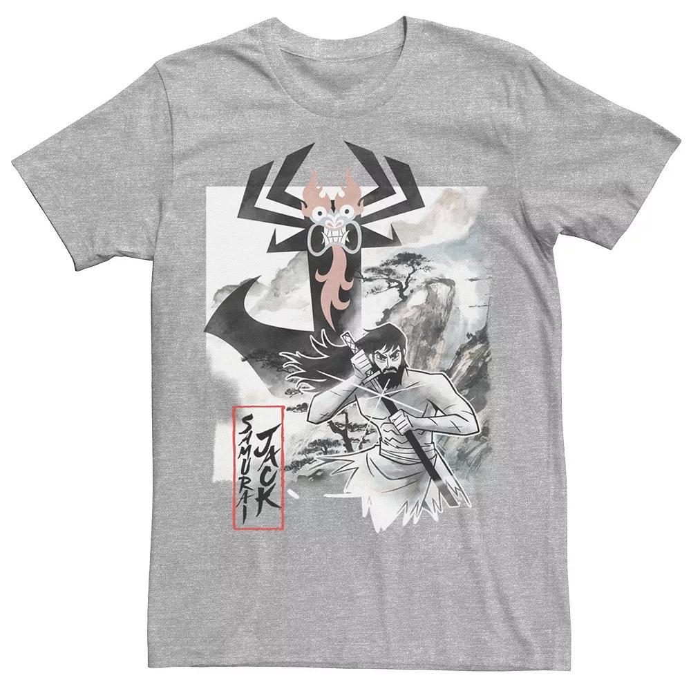 Men's Cartoon Network Samurai Jack Aku Water Color Paint Sketch Tee, Size: XL, Athletic Grey Product Image