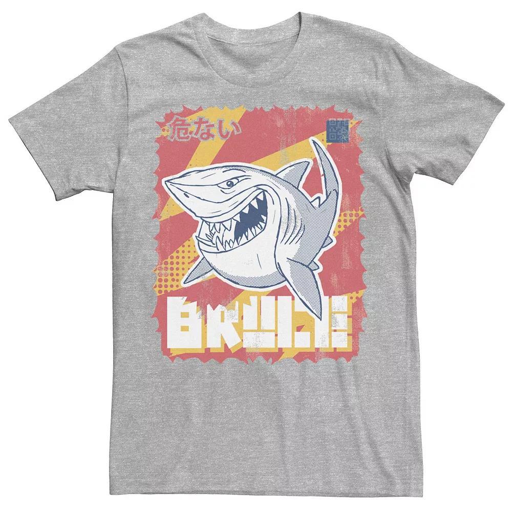 Disney / Pixar's Finding Nemo Bruce Men's Kanji Poster Tee, Size: XS, Athletic Grey Product Image