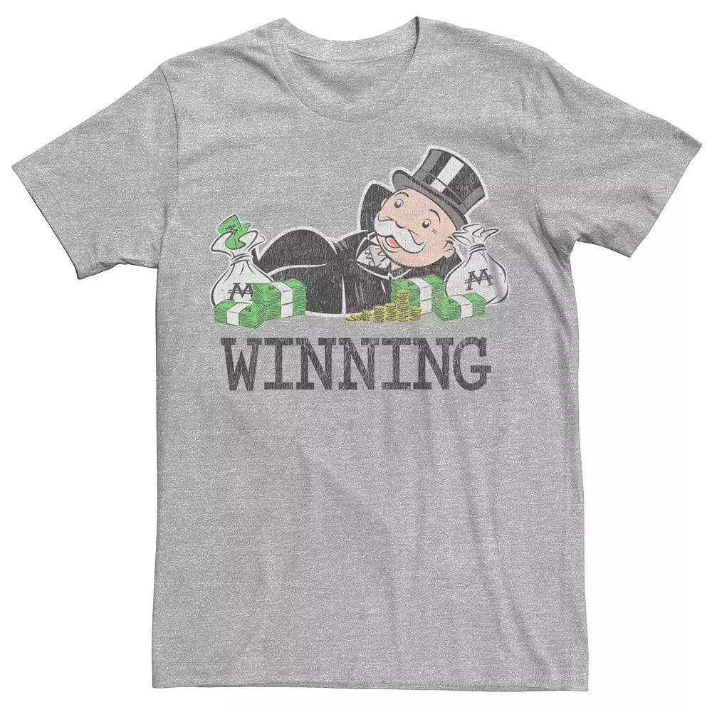 Men's Monopoly Man Winning This Game Graphic Tee, Size: Small, Athletic Grey Product Image