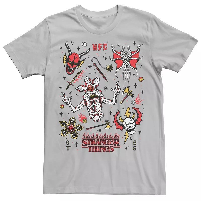 Men's Netflix Stranger things Stranger Flash Sheet Monsters Tee, Size: Medium, Natural Product Image