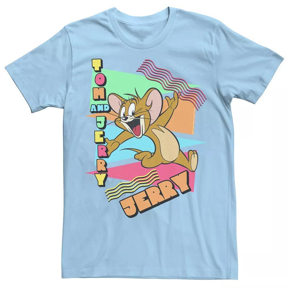 Men's Tom And Jerry Triangle 90's Portrait Tee, Size: Large, Light Blue Product Image