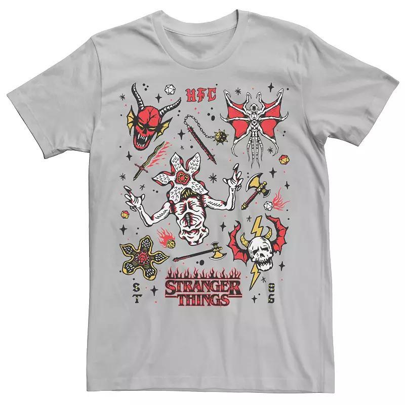 Men's Netflix Stranger things Stranger Flash Sheet Monsters Tee, Size: Medium, Natural Product Image
