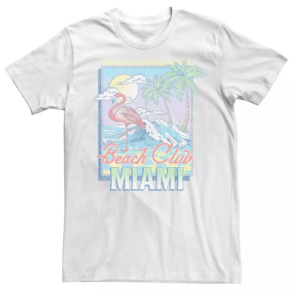 Men's Flamingo Beach Club Miami Stamp Tee, Size: Large, White Product Image