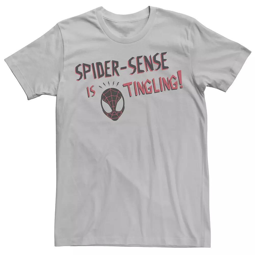 Men's Marvel Spider-Man Spider Sense Is Tingling Tee, Size: 3XL, Silver Product Image