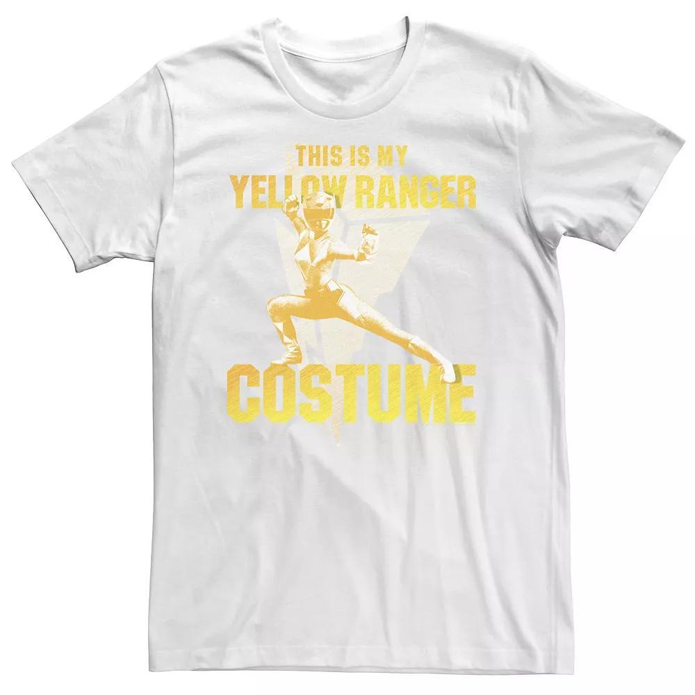 Big & Tall Power Rangers This Is My Yellow Ranger Costume Tee, Men's, Size: XL Tall, White Product Image
