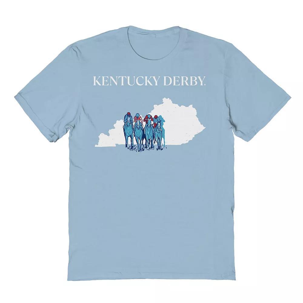 Men's Kentucky Derby Graphic Horizontal Logo Graphic T-Shirt, Size: Small, Light Blue Product Image