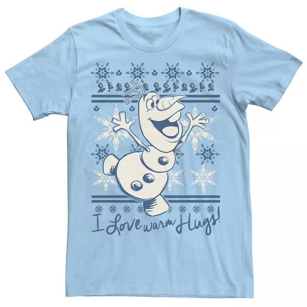 Disney's Frozen Olaf Men's I Love Warm Hugs Pattern Tee, Size: Medium, Light Blue Product Image