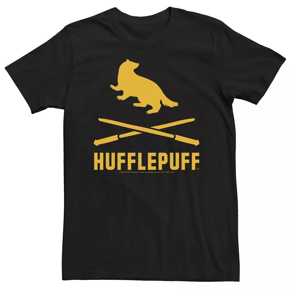Men's Harry Potter Hufflepuff Crossed Wands Logo Tee, Size: Medium, Natural Product Image
