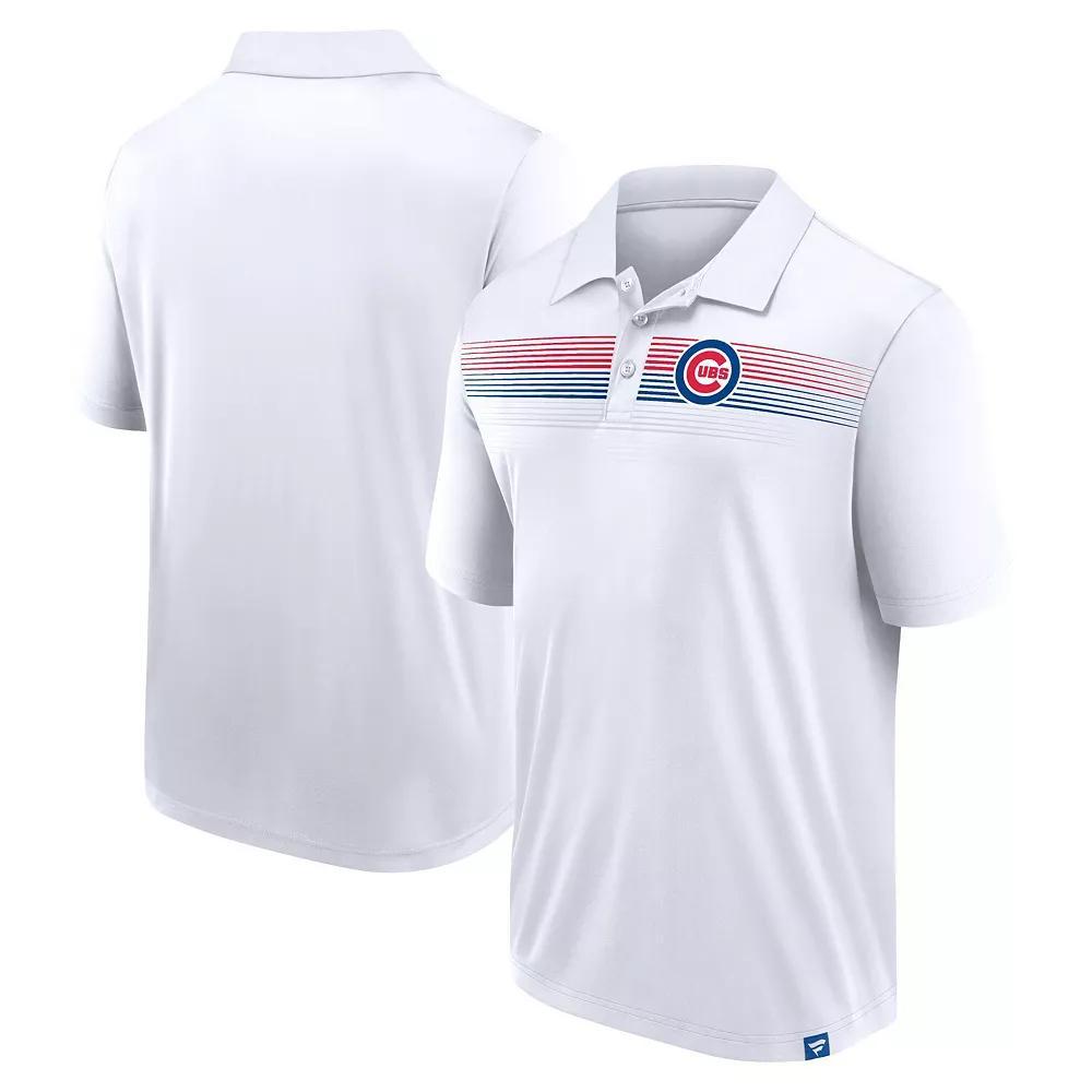 Men's Fanatics White Chicago Cubs Victory For Us Interlock Polo, Size: Small Product Image
