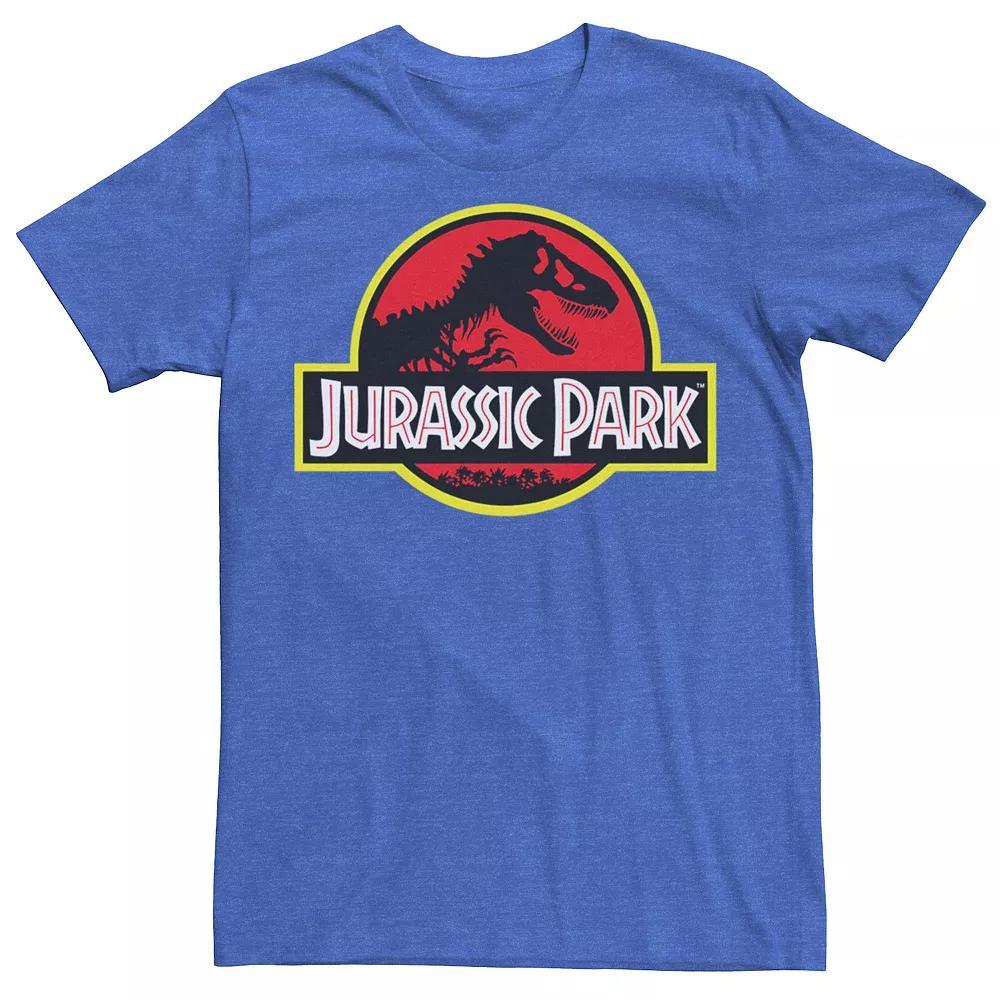 Men's Jurassic Park Red & Yellow Outline Logo Graphic Tee, Size: XXL, Royal Grey Product Image