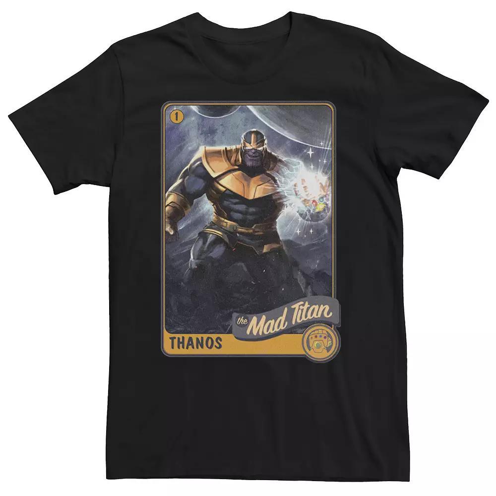 Men's Marvel Avengers Thanos The Mad Titan Trading Card Tee, Size: XL, Black Product Image