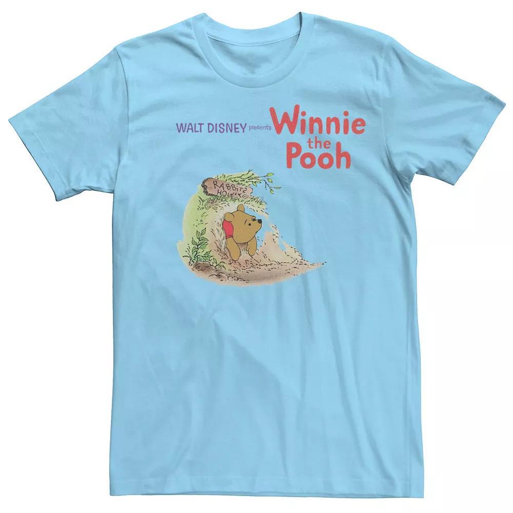 Disney's Winnie The Pooh Men's Stuck In Rabbit's Home Logo Tee, Size: Large, Light Blue Product Image