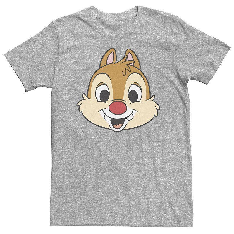 Big & Tall Disney Chip And Dale Dale Transparent Eyes & Mouth Tee, Men's, Size: 3XL Tall, Athletic Grey Product Image
