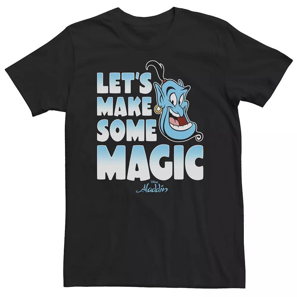 Big & Tall Disney Aladdin Genie Let's Make Some Magic Gradient Text Tee, Men's, Size: 3XL Tall, Black Product Image