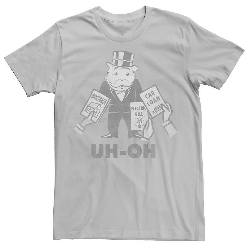 Men's Monopoly Man Pays Bills Too Graphic Tee, Size: Large, Silver Product Image