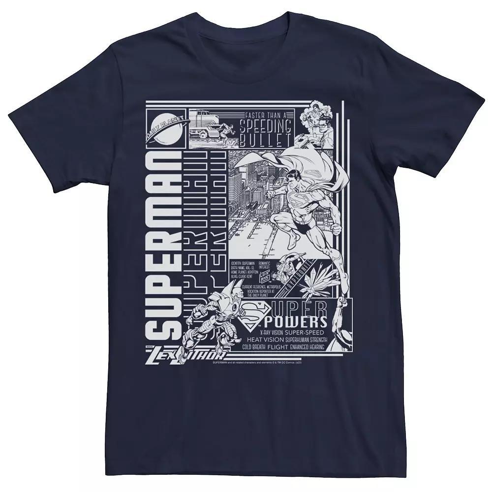 Men's DC Comics Superman Vintage Comic Tee, Size: Small, Blue Product Image