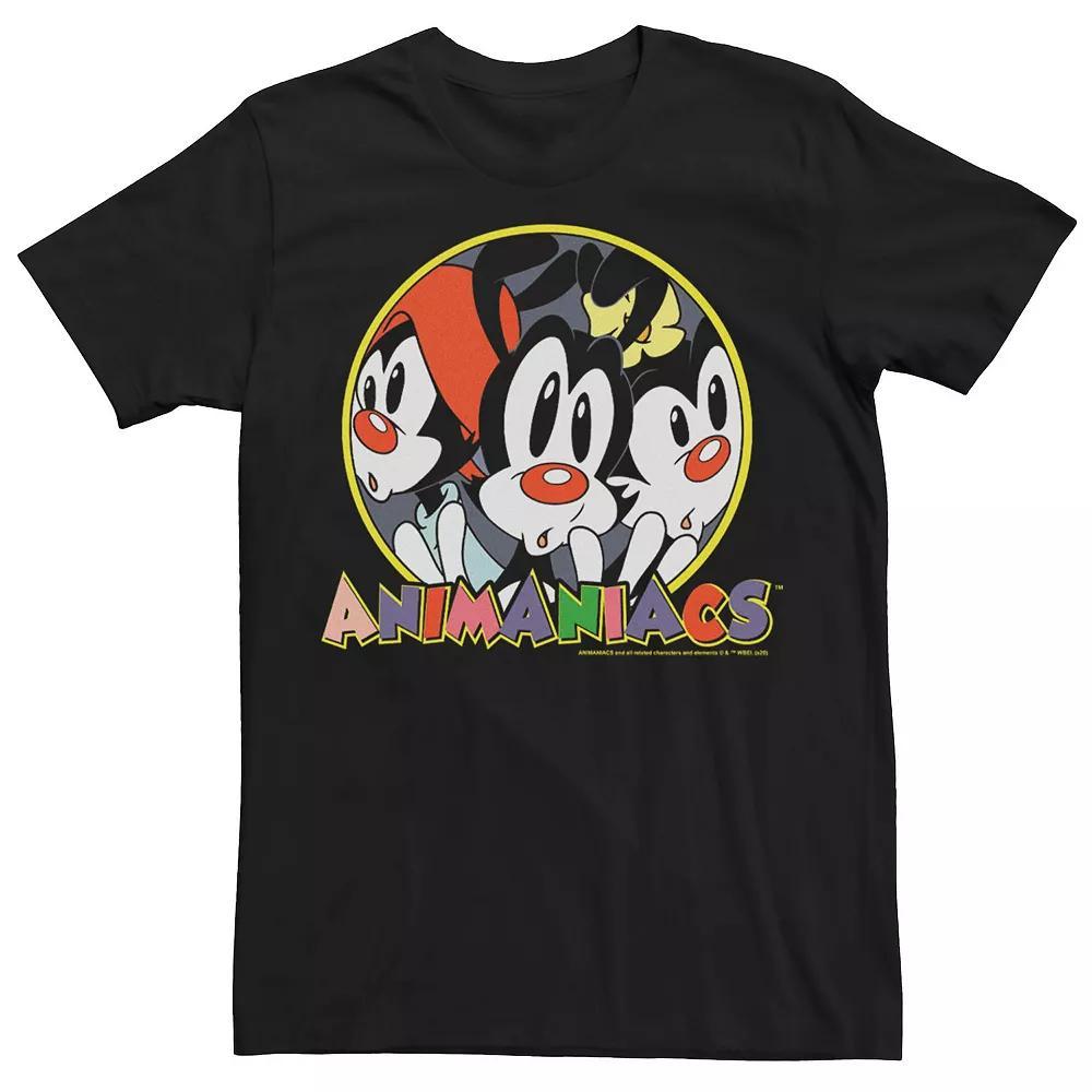 Men's Animaniacs Group Shot Circle Portrait Tee, Size: XL, Black Product Image