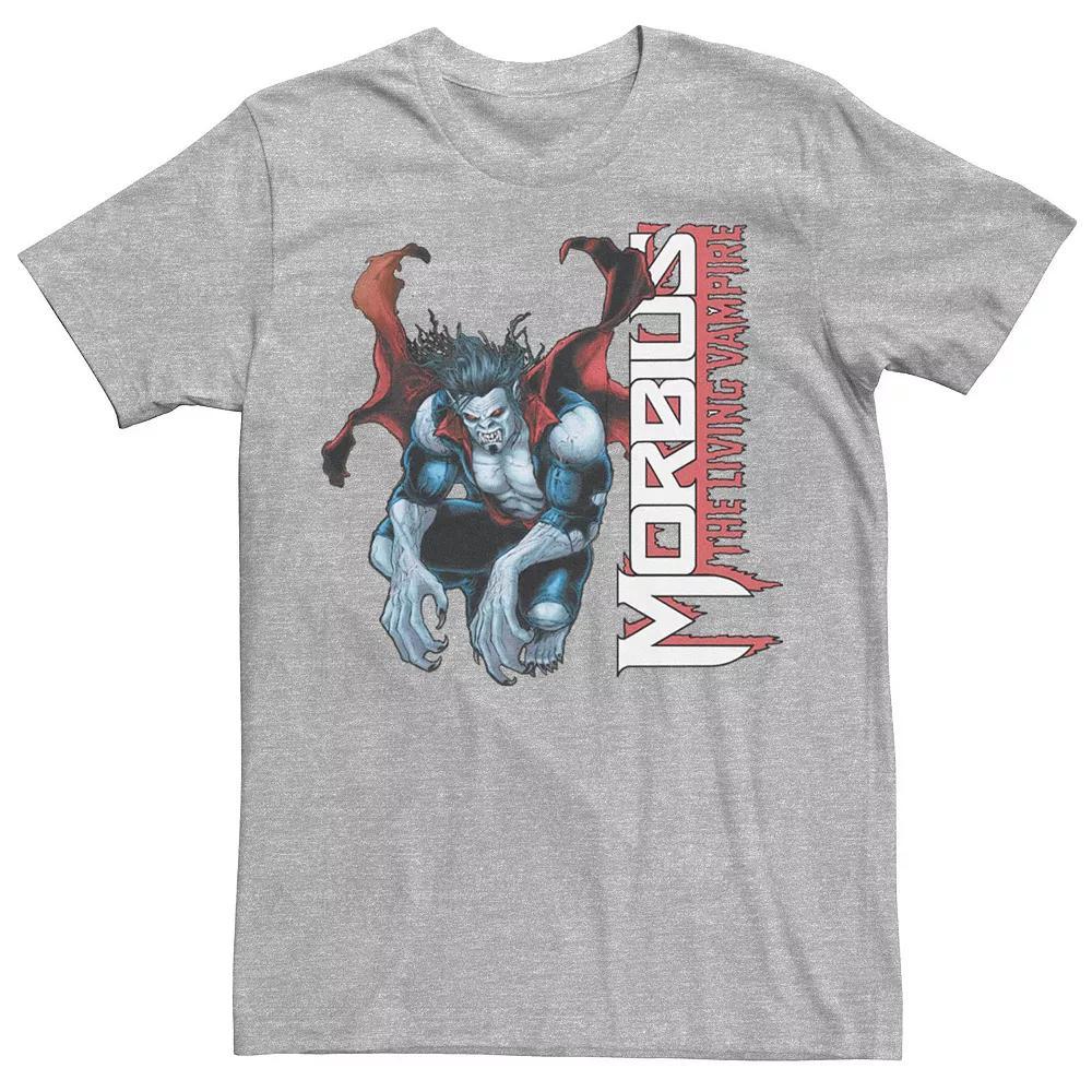 Men's Marvel Morbius The Living Vampire Crouching Logo Tee, Size: Large, Athletic Grey Product Image