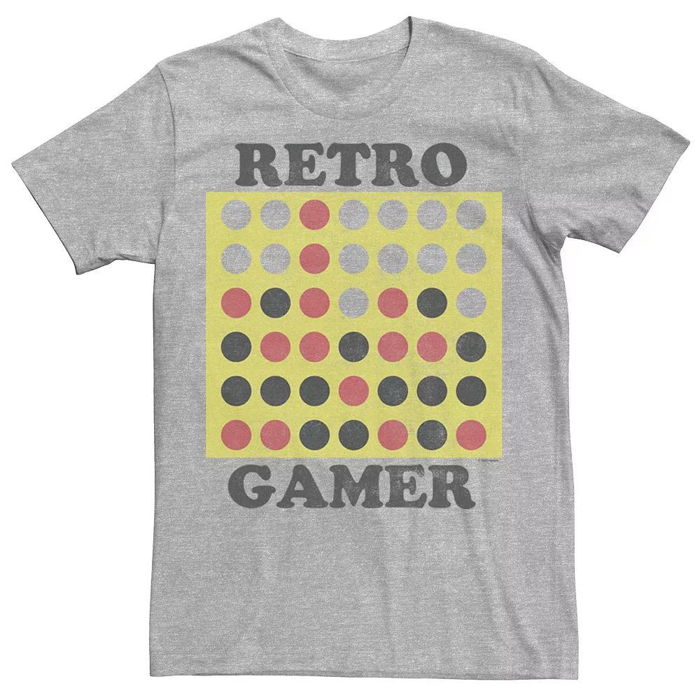 Men's Connect Four Retro Gamer Board Tee, Size: Medium, Athletic Grey Product Image