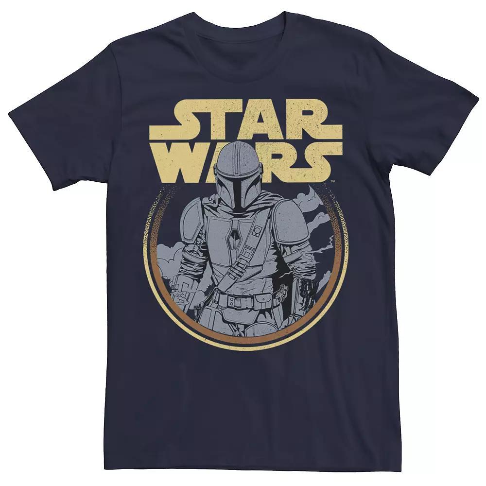 Men's Star Wars The Mandalorian Logo Circle Portrait Tee, Size: Small, Blue Product Image