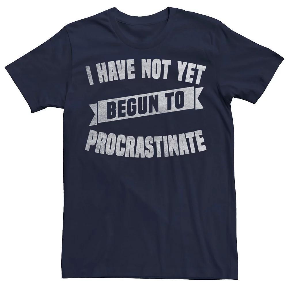 Men's I Have Not Yet Begun To Procrastinate Tee, Size: Large, Blue Product Image