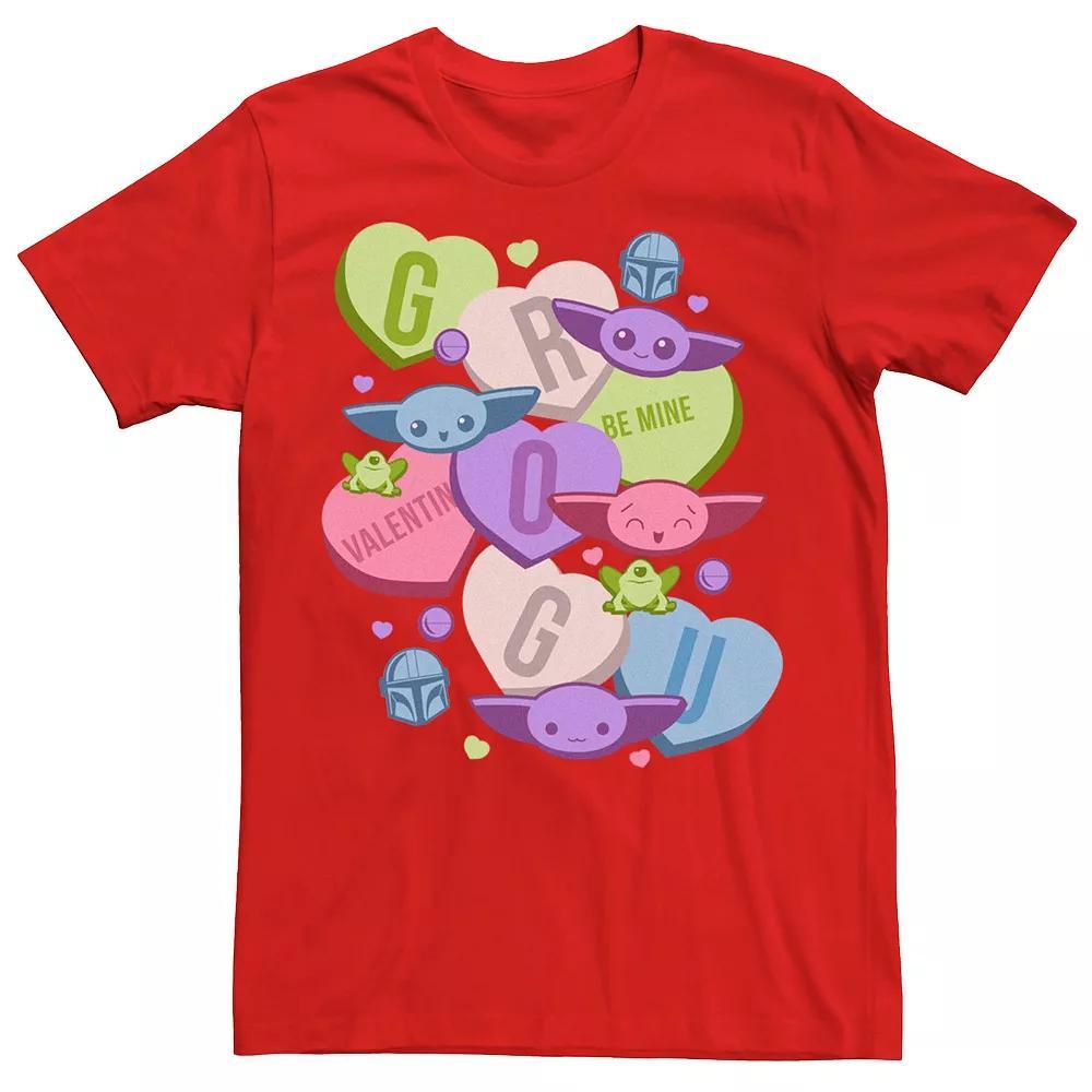 Men's Star Wars: The Mandalorian The Child Valentine's Day Candy Tee, Size: XL, Red Product Image