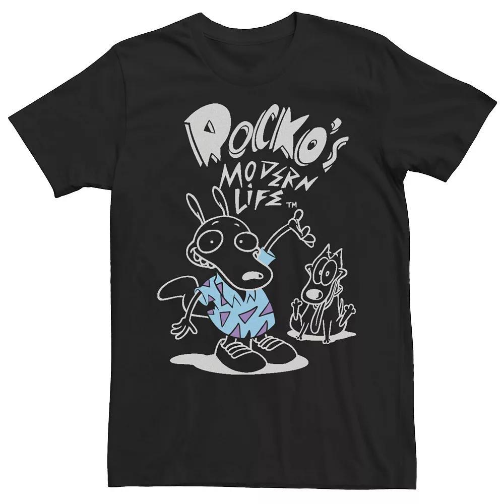 Men's Rocko's Modern Life Modern Outline Logo Tee, Size: XL, Black Product Image