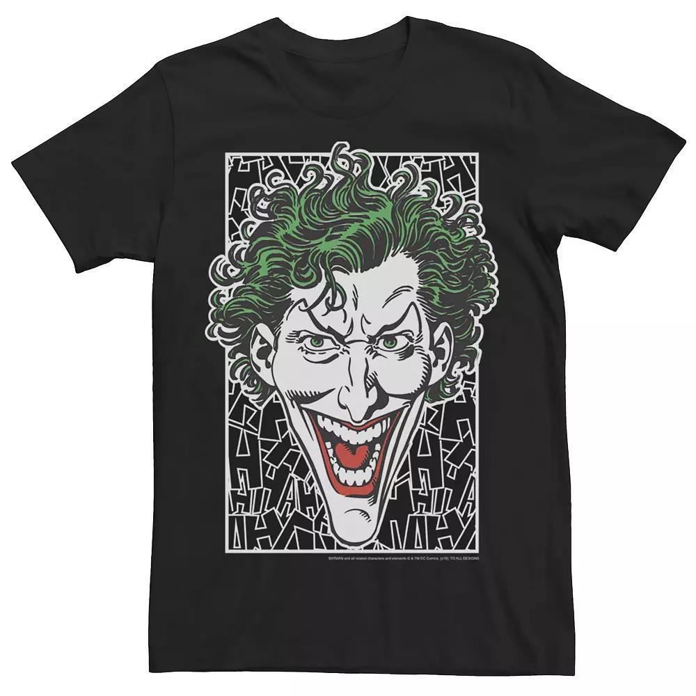 Men's DC Comics Batman Joker Laugh Headshot Tee, Size: 3XL, Black Product Image