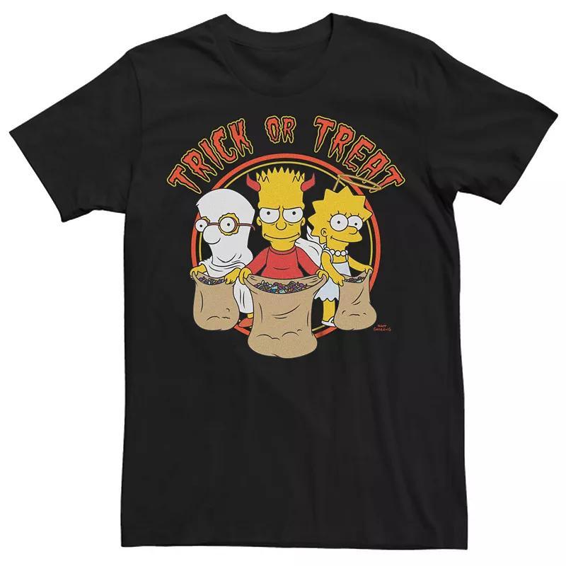 Big & Tall The Simpsons Trick Or Treat Trio Halloween Graphic Tee, Men's, Size: 3XL Tall, Black Product Image