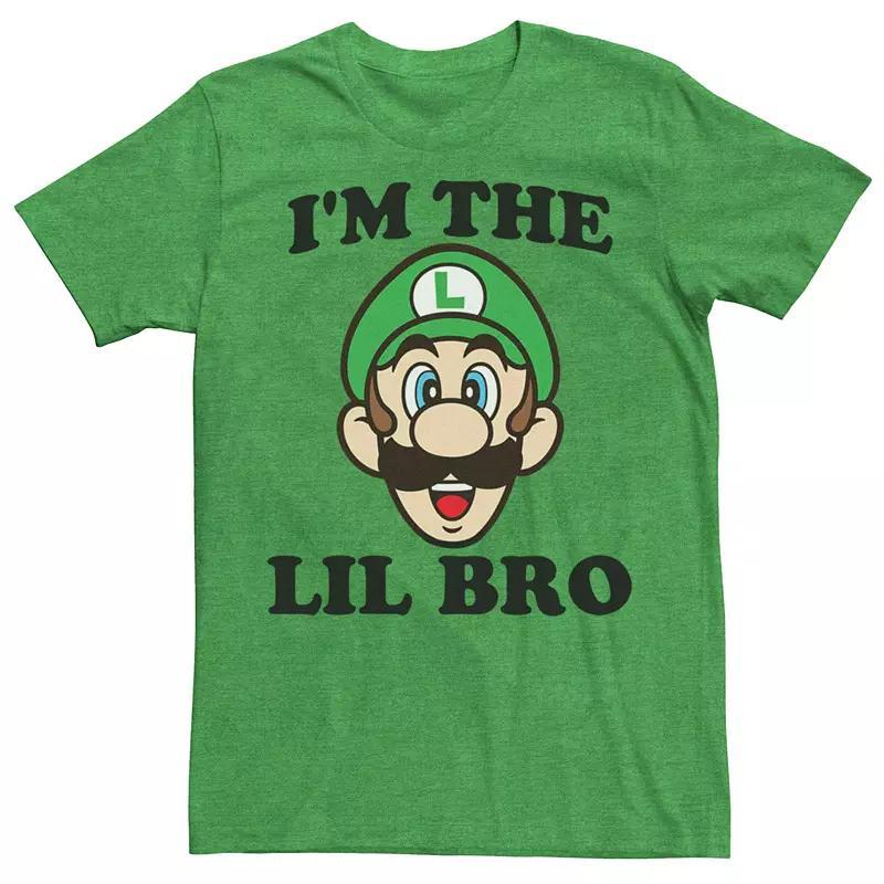 Men's Nintendo Super Mario Luigi Lil Bro Tee, Size: 3XL, Kelly Grey Product Image